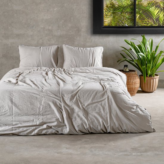 Charm & Co Stonewashed Grijs - Dekbedovertrek - Lits-jumeaux - 240 x 200/220 - Grijs