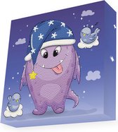Knutselpakket met Ronde Steentjes, Dotz voor Volwassenen, Hobbypakket voor Kinderen Vanaf 8 Jaar - DBX.041 DOTZ - BOX Diamond Dotting kit - 22x22cm - Monster Tale