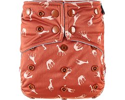 HappyBear | Pocketluier - Savanna | Wasbare luier | Onesize - 5kg t/m 17kg | Dubbele lekgoten - minder kans op doorlekken | Dubbele pocketopening | Inclusief bamboe booster & microvezel booster