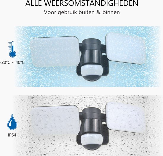 ELRO LF70 Duo LED Lamp voor Buiten - Buitenlamp met Beweging Sensor -  Verstelbare... | bol.com