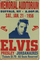 Wandbord - Concertbord Elvis Presley Memorial Auditorium 1956 -20x30cm