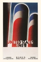 Pocket Sized - Found Image Press Journals- Vintage Journal United States Lines Travel Poster