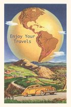 Pocket Sized - Found Image Press Journals- Vintage Journal Globe with Americas Postcard