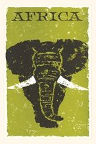 Pocket Sized - Found Image Press Journals- Vintage Journal Africa, Elephant Travel Poster