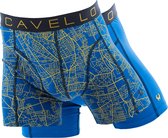 Cavello - Heren - 2-Pack Boxershorts Grafisch - Blauw - S