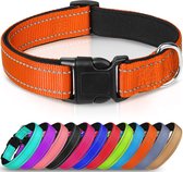 Halsband hond - reflecterend - oranje - maat XL - oersterk - waterdicht - hondenhalsband - geschikt voor iedere hondenriem - voor hele grote honden