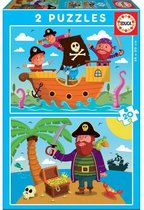 Set van 2 Puzzels Educa 20 Onderdelen Piraten
