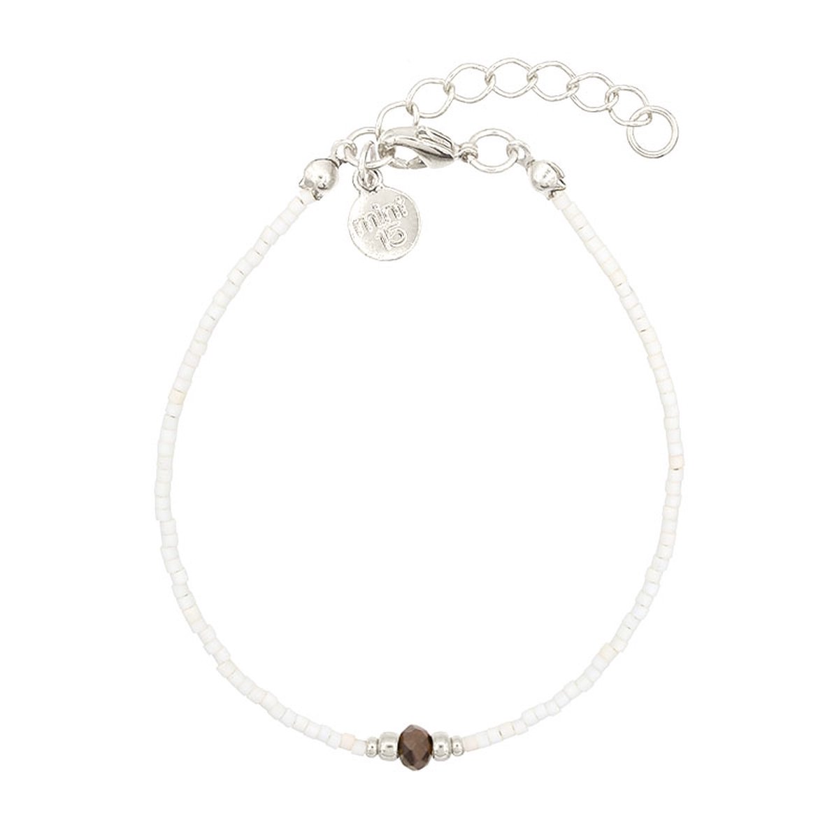 Mint15 Armband 'Diamond Bracelet - White & Bronze' - Zilver