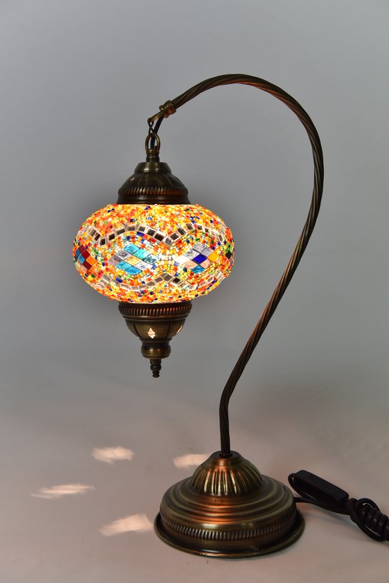 Handgemaakte Turkse Nachtlamp mozaïek glazen bol 45cm Oosterse sprookjeslamp