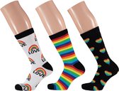 Apollo | Pride Black Socks | 3-Pack Giftbox | Maat 36-41