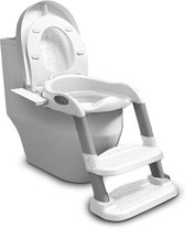 Wc verkleiner met trapje | Inclusief handvaten | 2-7 Jaar | Opvouwbaar | Grijs