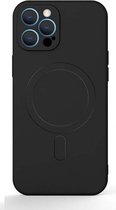 DrPhone YCA1 - Siliconen Hoesje – Magnetisch - Schokbestendig - TPU – Back Cover – 6,1 Inch - Geschikt voor iOS Smartphone 13 - Zwart