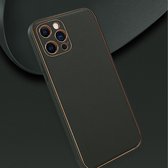 Apple iPhone 13 Zwart Back Cover Luxe High Quality Leather Case | Camera beschermend hoesje