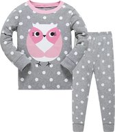 Kinder Pyjama set | Uil Grijs | Maat 6T | 116/122| 100% katoen