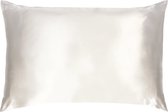 Zijden kussensloop, 100% moerbei zijde, klein defect, kwaliteit 22 Momme. Kleur wit, maat 60x70 cm.