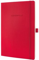 Sigel notitieboek - Conceptum Pure - A5 - softcover - rood - 194 pagina's - 80 grams - ruit - SI-CO324