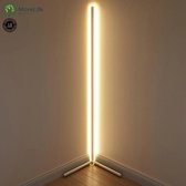 MoreLife Moderne LED-vloerlamp met afstandsbediening | Moderne vloerlamp met 350 verschillende kleureffecten | 16 miljoen kleuren | Hoge kwaliteit LED-vloerlamp | ZWART