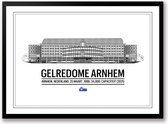 Gelredome Vitesse Arnhem poster | wanddecoratie voetbalstadion | zwart wit poster | Liggend 50 x 40 cm