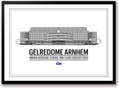 Gelredome Vitesse Arnhem poster | wanddecoratie voetbalstadion | zwart wit poster | Liggend 70 x 50 cm