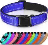 Halsband hond - reflecterend - donkerblauw - maat S - oersterk - waterdicht - hondenhalsband - geschikt voor iedere hondenriem - voor kleine honden