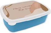 Broodtrommel Blauw - Lunchbox - Brooddoos - Zomer - Quote - Pastel - 18x12x6 cm - Kinderen - Jongen