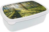 Broodtrommel Wit - Lunchbox - Brooddoos - Bos - Zon - Zomer - 18x12x6 cm - Volwassenen