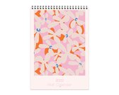 Scheurkalender 2022 - familieplanner - jaarkalender - maandkalender - wandkalender met stickers A4 - Roze Abstract