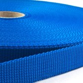10 meter Tassenband / Parachuteband - 25mm breed - Blauw - Polypropyleen - 1,5mm dik