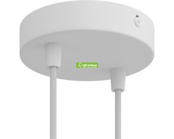 LEDatHOME - Cilindrische metalen 2-gats plafondkap – Mat Wit
