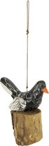 Hangmobiel - Vogel zwart - Hout - Zwart - 34x17x9 cm - Indonesie - Sarana - Fairtrade