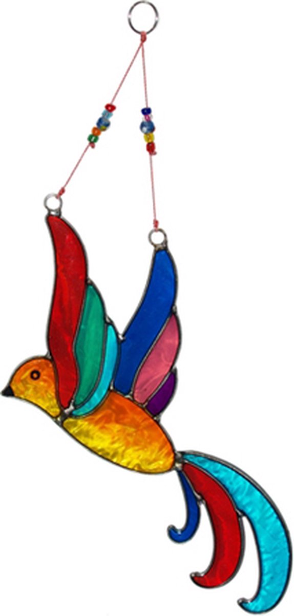 Sarana Ornament Vogel Resin Meerkleurig 16x10x10 cm Indonesie - Fairtrade