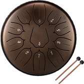 Dakta ® Steel Tongue Drum | Stalen Tong Drum | Handpan | Klankschaal | met Drumstokken | Brons