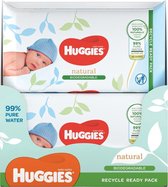 Bol.com Huggies Natural Care Babydoekjes - biologisch afbreekbaar billendoekjes- Natural Biodegradable - 8 x 48 stuks aanbieding