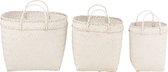 J-Line Set Van 3 Manden Vierkant Rotan Wit