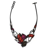 Batucada - Acacia - Collier van Plantaardige Oorsprong en Hypoallergeen - Vrouwen Ketting met Blaadjes patroon - Antiallergisch Halsketting - Zwart - Rood - Fuchsia - lengte 40/43