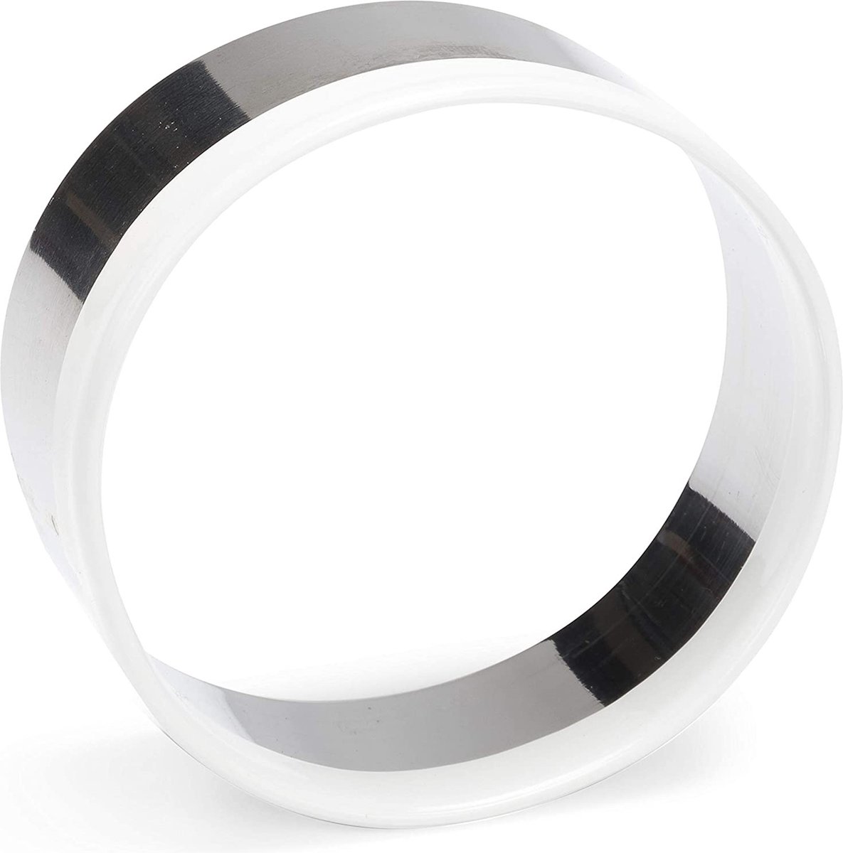 uitsteekvorm rond 6,5 x 6,5 cm rvs zilver/wit
