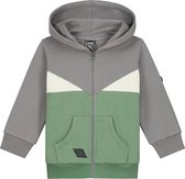 KMDB Sweater Zipped Hoodie Colourblock Jongens Wit - Maat 110