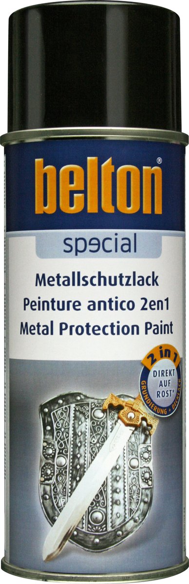 BELTON METAALBESCHERMINGSVERF 2IN1 ZWART GLANZEND, SPUITBUS 400ML