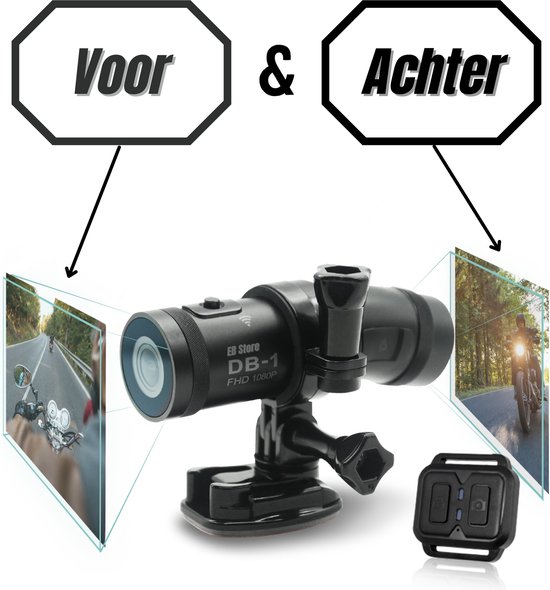 DB-1 Action Cam - Dashcam Voor & Achter - Motor Helm Camera - Full HD 1920  x 1080P -... | bol.com