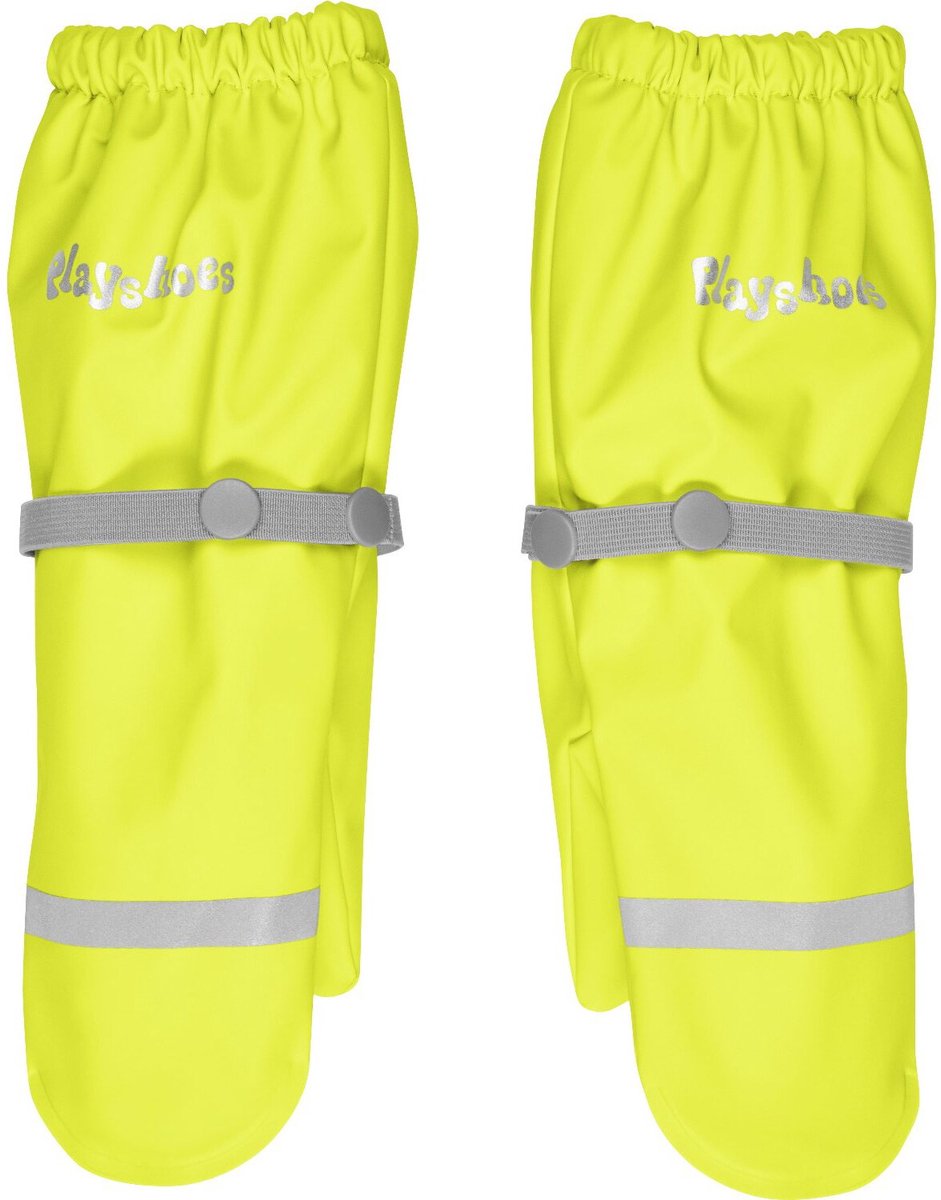 Playshoes - Regenwanten met fleece voering voor kinderen - Neon Geel - maat 1 (15-16cm) 1-2 years