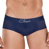 Clever Moda - Time Piping Slip Donker Blauw - Maat XL - Heren Slip - Mesh ondergoed