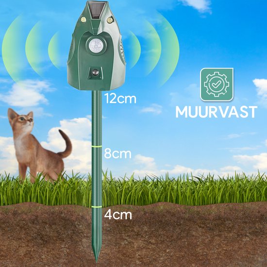 Kattenverjager met Smart Modus - Groter Bereik - Kattenschrik - Ultrasone - Marterverjager - Dierenverjager - Met zonne energie