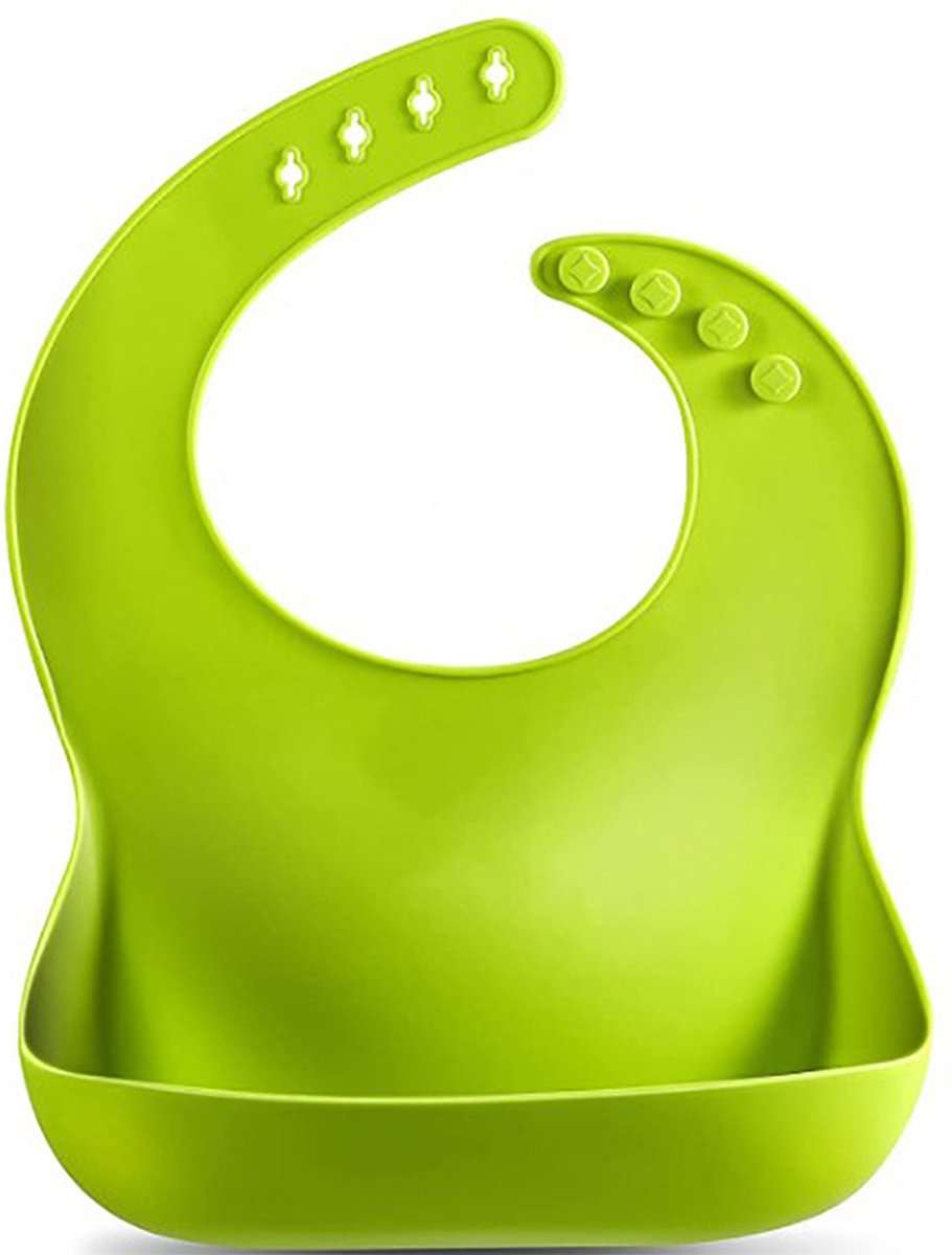 Goedkoopste Siliconen slabbetje - Waterdicht met Opvangbakje - Groen