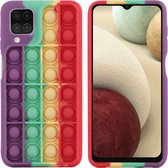 iMoshion Pop It Fidget Toy - Pop It hoesje voor de Samsung Galaxy A12 - Rainbow