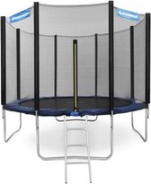 Nancy's Chaver Trampoline - Tuintrampoline - Veiligheidsnet - Ladder - Stangen - Veiligheidshoes - Zwart - Blauw - Staal - 366 cm