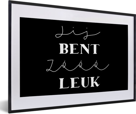 Affiche avec cadre Citations - Nice - Cadeau - 60x40 cm - Cadeau Saint Valentin