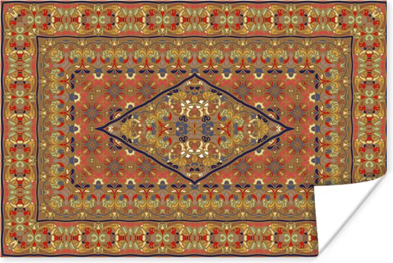 Geavanceerde Haast je globaal Poster Perzisch Tapijt - Vloerkleed - Geel - Rood - 180x120 cm XXL | bol.com