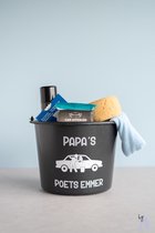 ByMi| Auto poetsemmer set Papa| Vaderdag | Cadeautje | Opa | Cadeau voor hem| Gepersonaliseerd