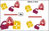 4x Decoratie plank sint piet en cadeau - Sinterklaas Piet 5 december