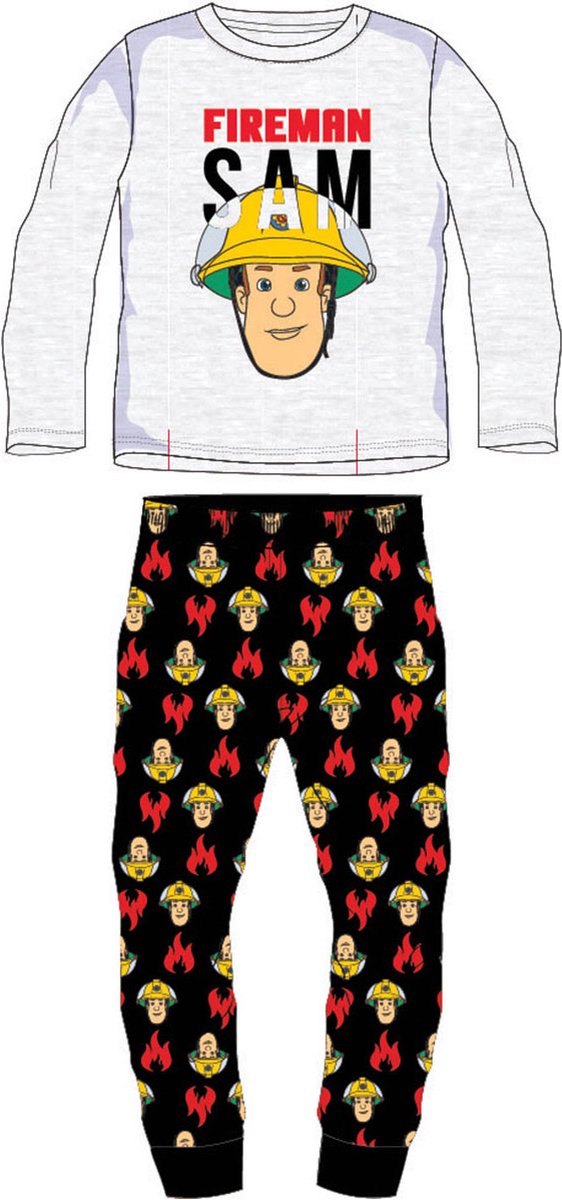 Brandweerman Sam pyjama - maat 104 - Fireman Sam pyjamaset - grijs / zwart